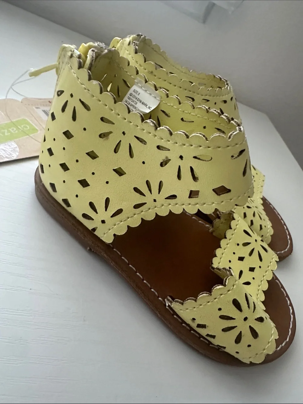 Crazy 8 Yellow Cutout Strap Sandals